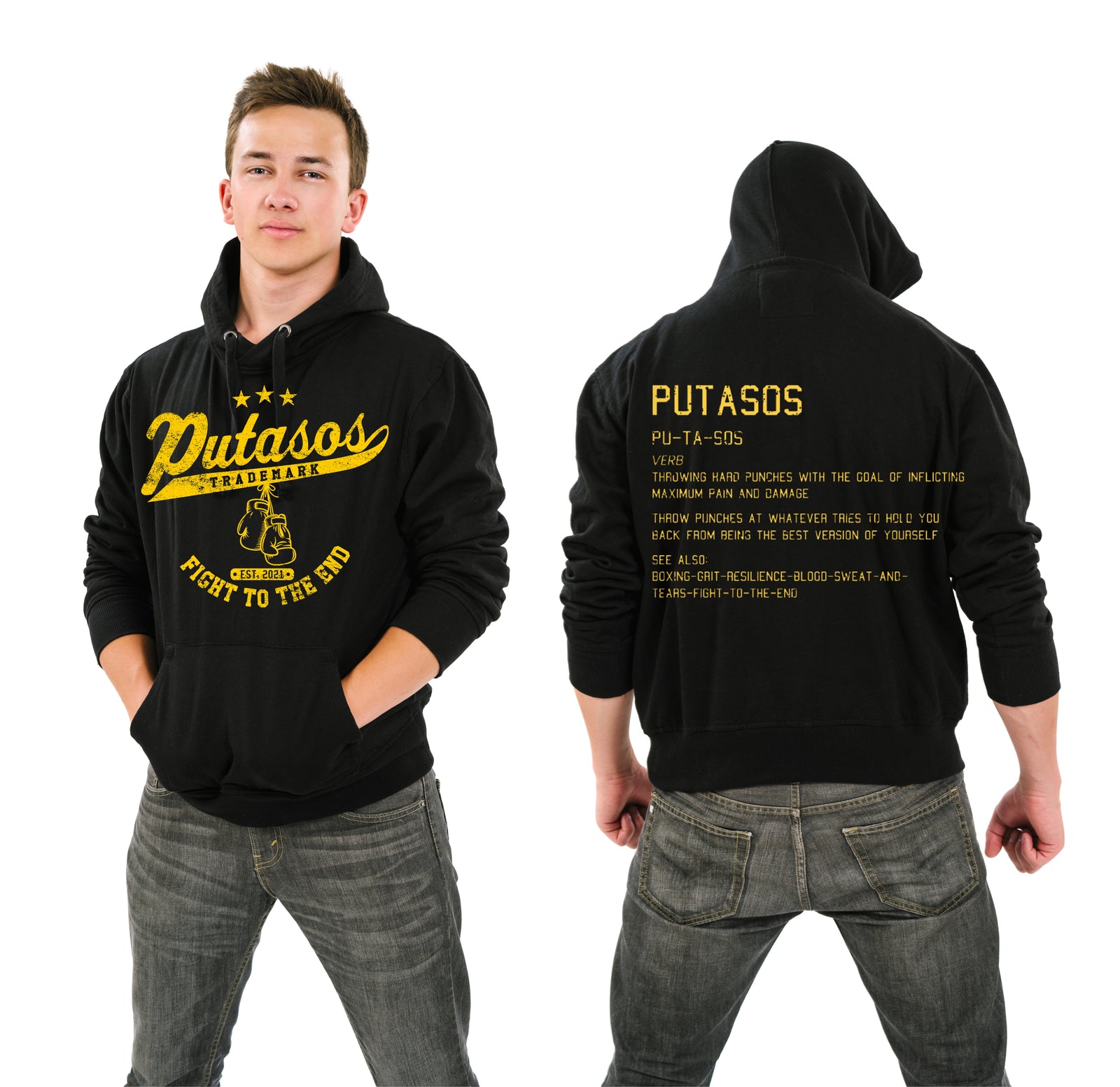 Yellow Black Putasos Original Hoodie