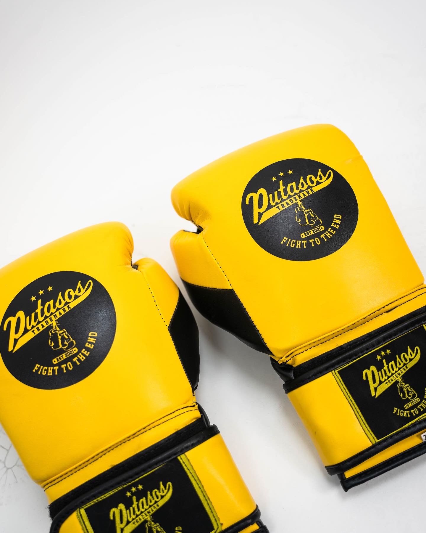 Black on Yellow Putasos Original Boxing Glove - Strapped