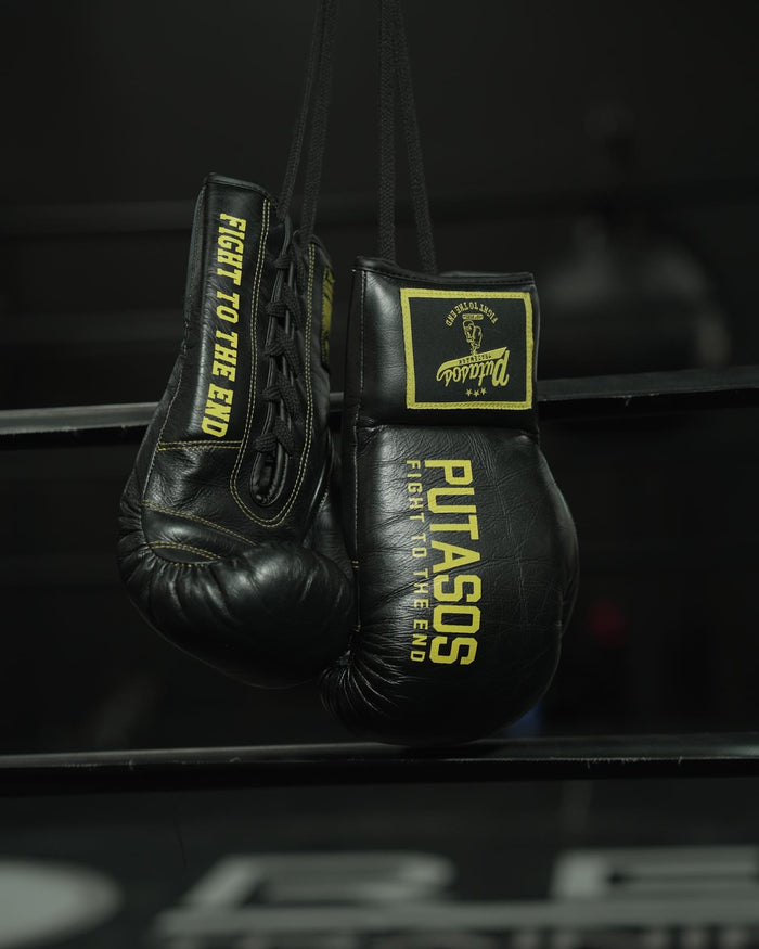 Yellow on Black Putasos Original Boxing Glove - Laced
