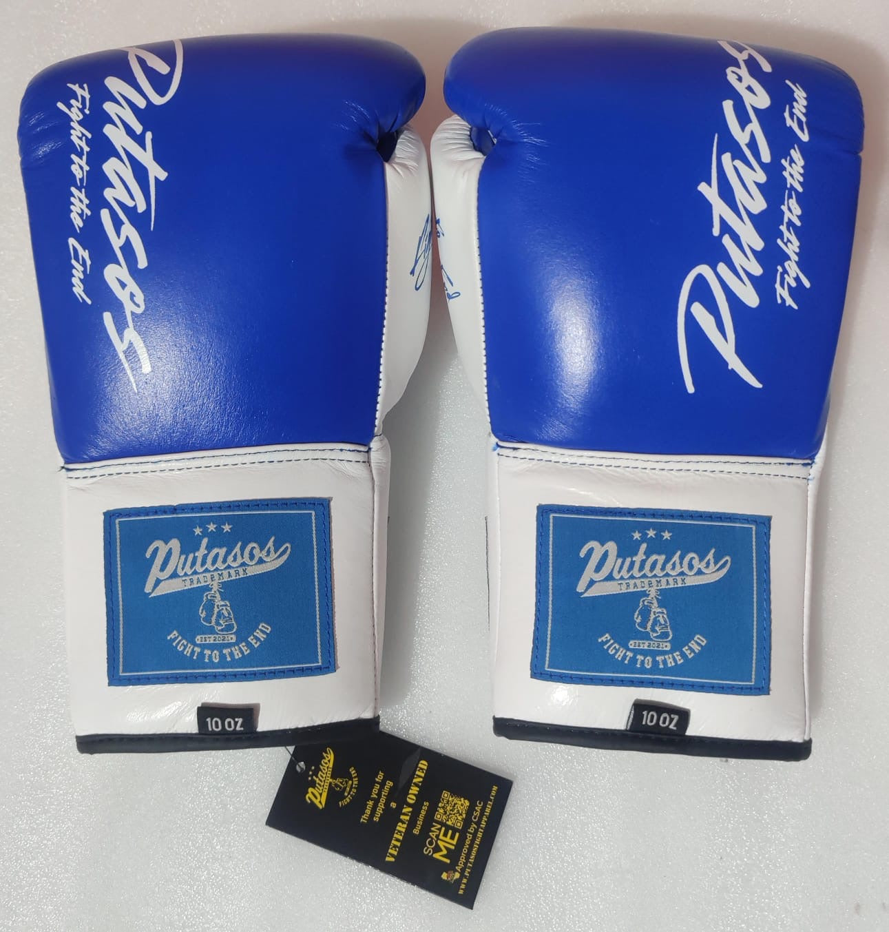 Light Blue Putasos Original Boxing Glove Aggressive Font - Laced