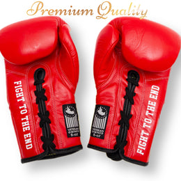White on Red Putasos Original Boxing Glove - Laced
