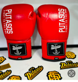 White on Red Putasos Original Boxing Glove - Laced