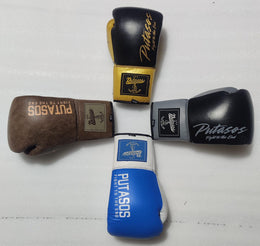 Gold on Black Putasos Original Boxing Glove Aggressive Font - Laced